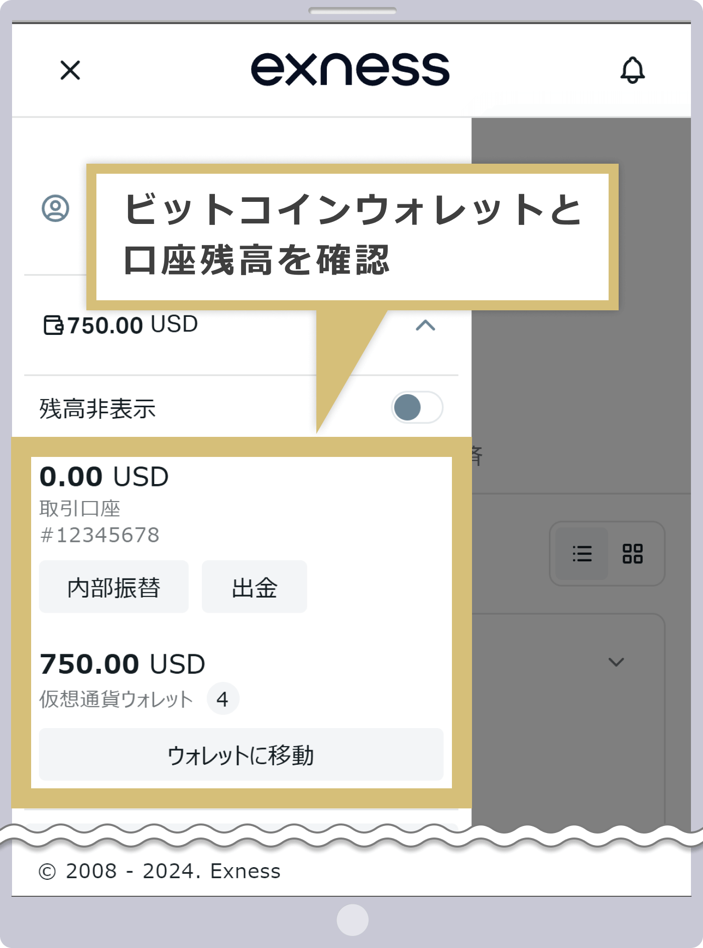資金移動の確認