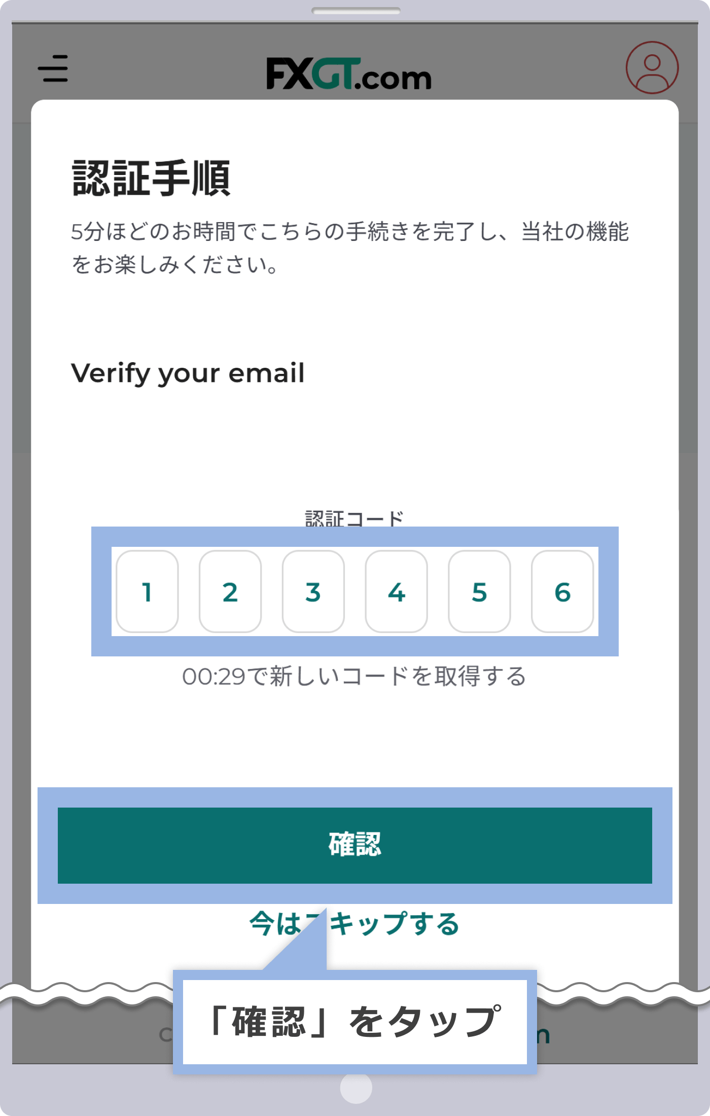 ワンタイムパス入力