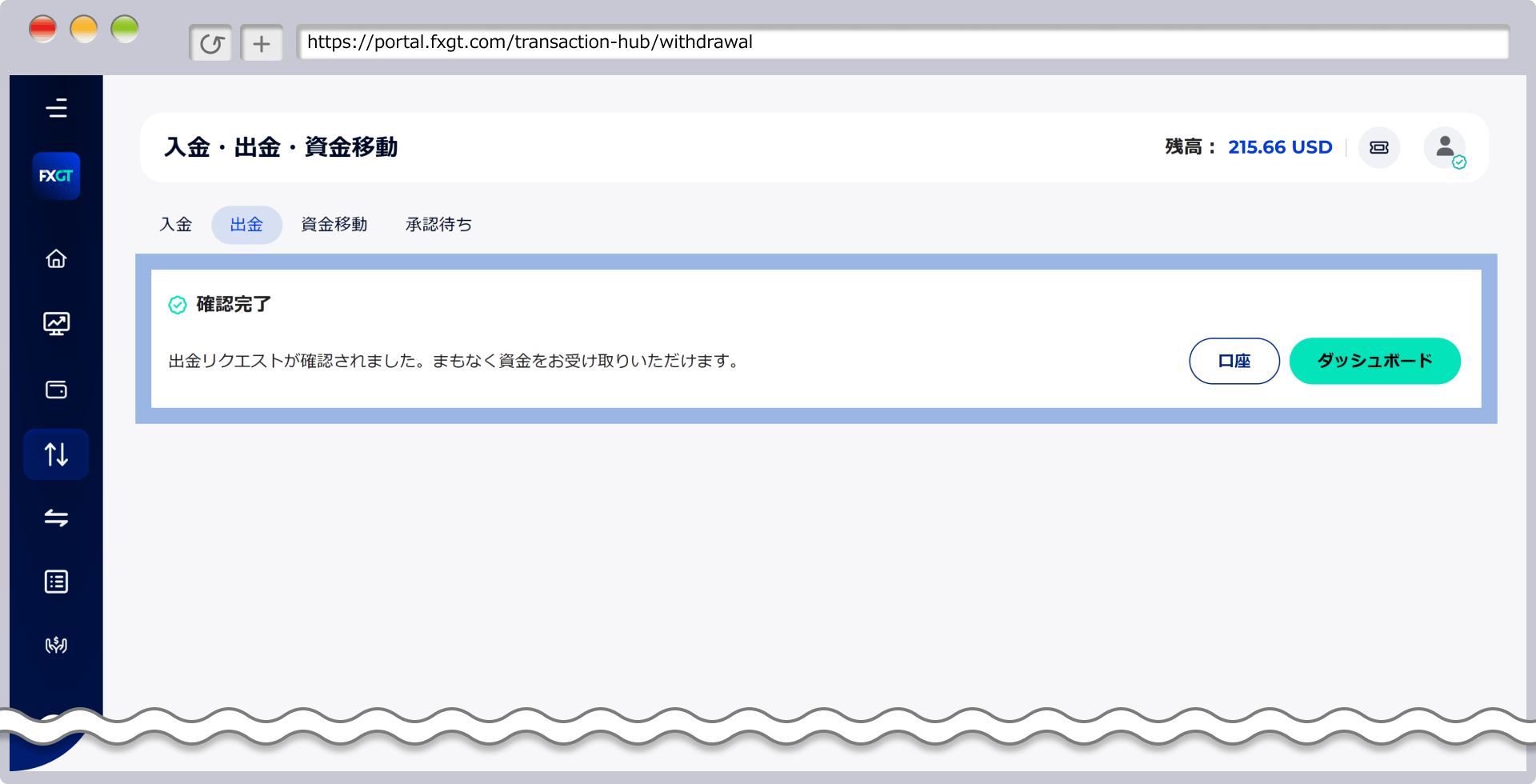 認証コードの入力