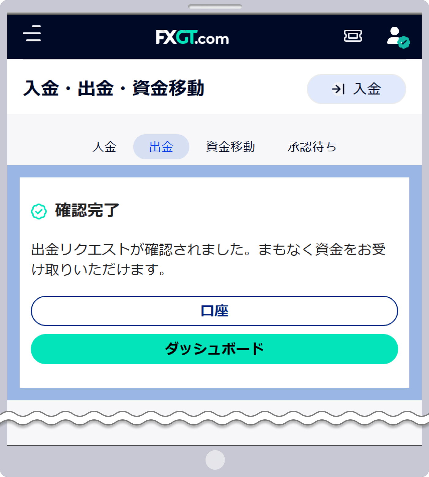 認証コードの入力