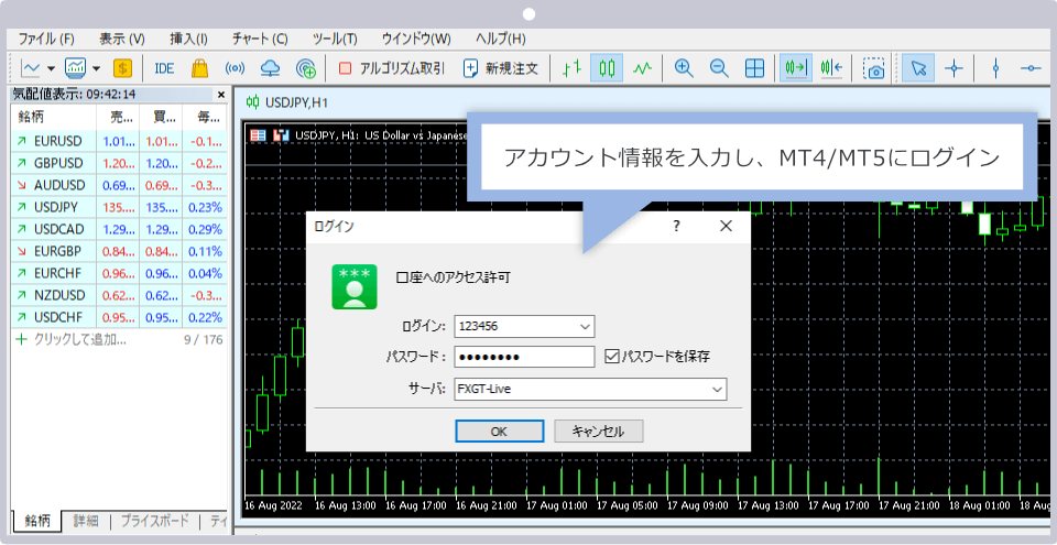 MT4/MT5ログイン画面