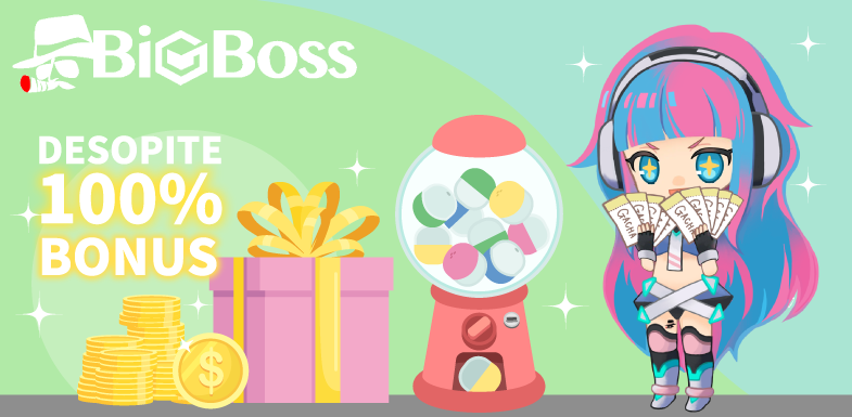 BigBossが100%入金ボーナスクーポン+限定ガチャチケットを開催!