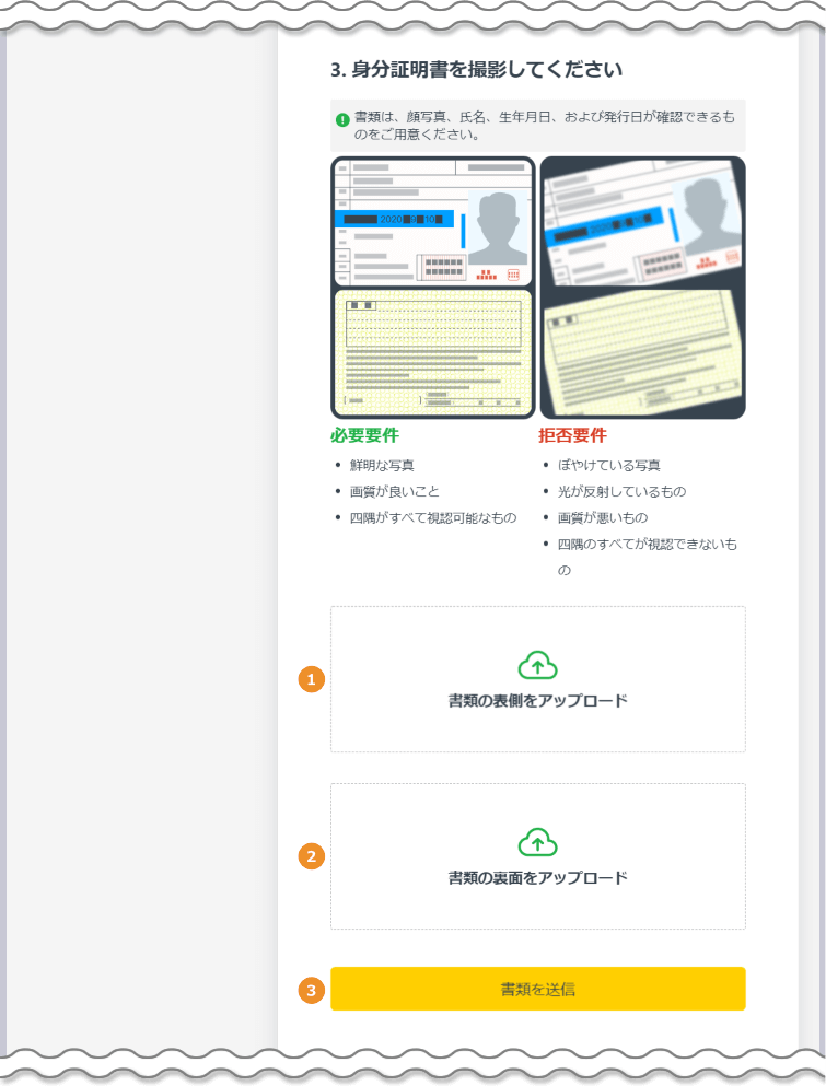 本人認証書類の提出