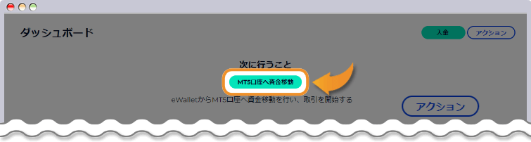MT5口座へ資金移動をクリックする