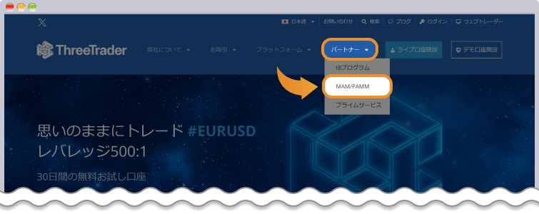 MAM/PAMM専用ページを開く