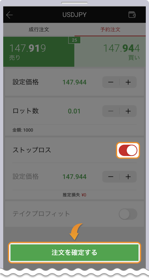 ストップロス設定