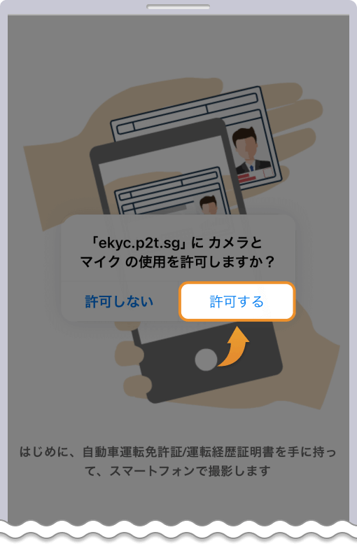 カメラとマイクの使用を許可