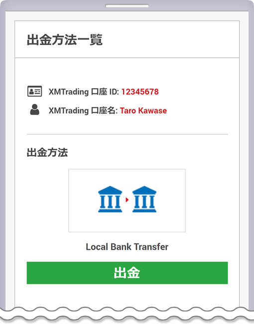 XM会員ページ-出金方法一覧ページ
