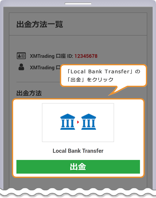 XM 出金方法一覧ページ