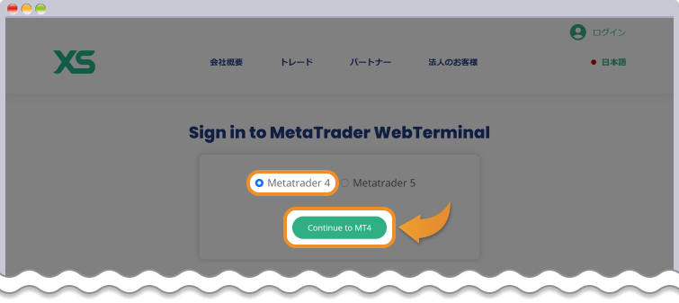 MT4のwebTraderを開く