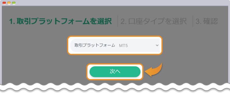 取引プラットフォームを選択する
