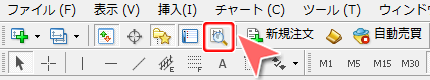 ツールバー「ストラテジーテスター」アイコン