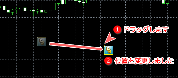 MetaTrader5 ビットマップ位置変更画面