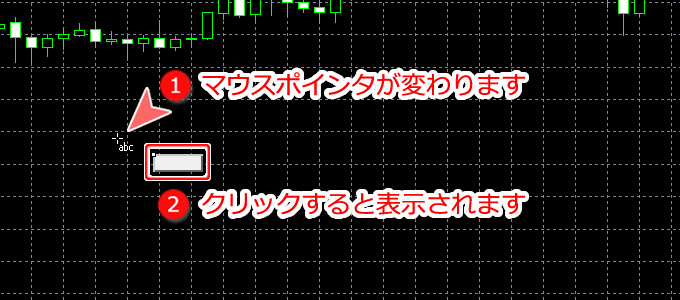 MetaTrader5 チャート内にボタンを表示した状態
