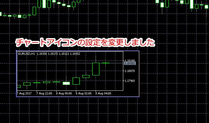 MetaTrader5 チャートの設定変更画面