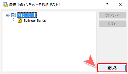 「表示中のインディケータ」ウインドウ 設定画面2