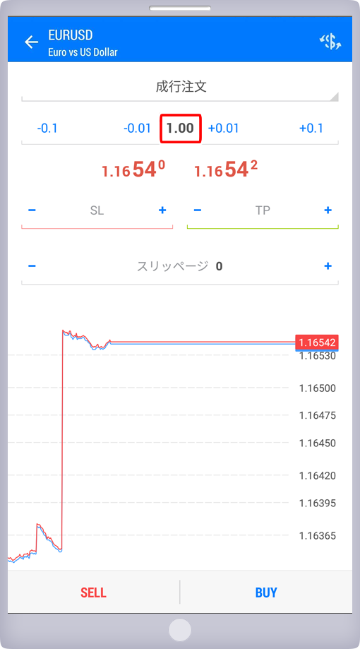 「新規注文」パネル 数量指定画面