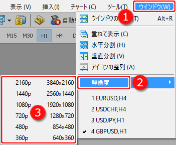 解像度の設定方法