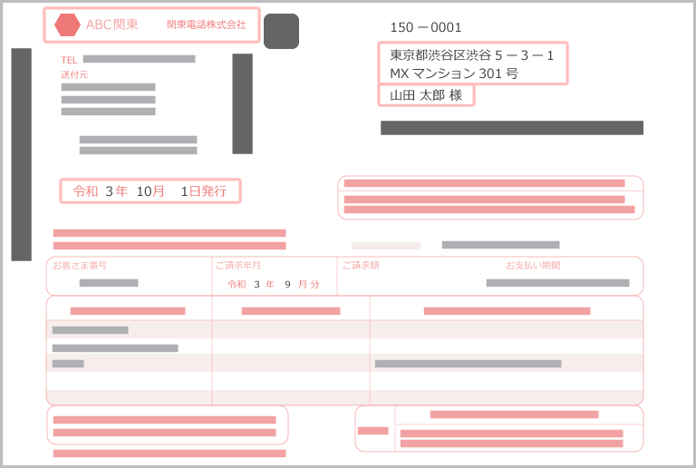 固定電話・携帯電話料金請求書/領収書