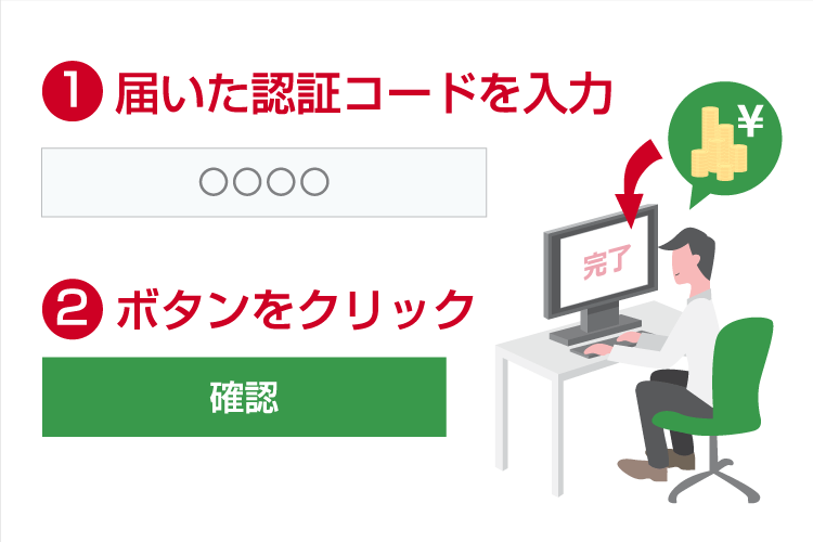 認証コードを入力し、「確認」ボタンをクリック。取引口座にボーナスが付与される。