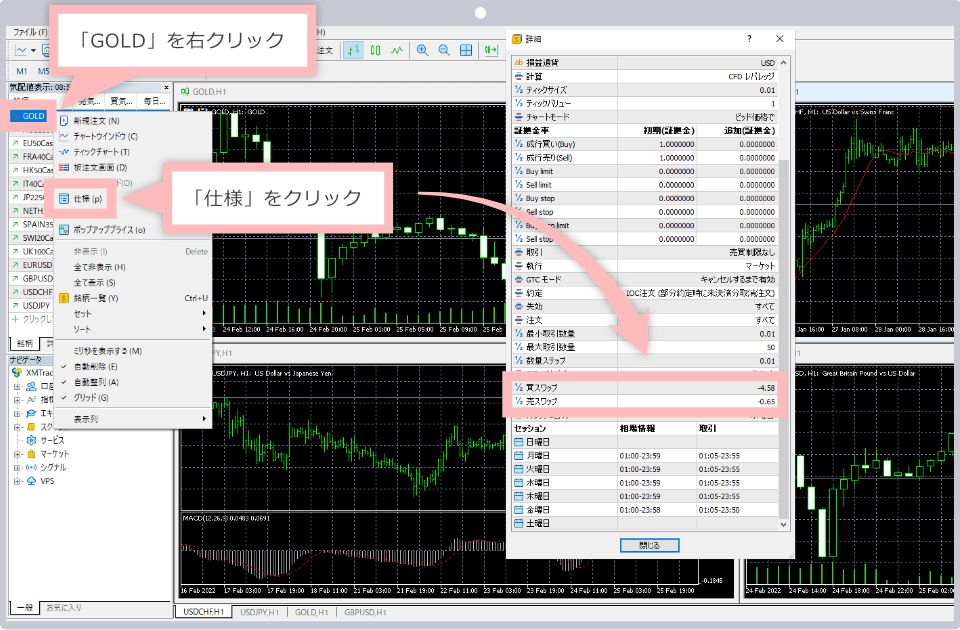 MT5スワップ確認