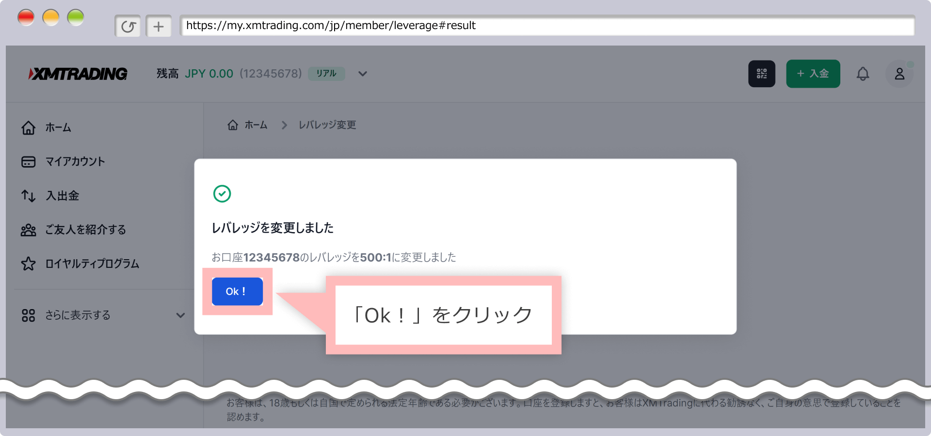 レバレッジ変更
